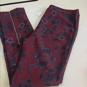 NWT Urban Outfitters Burgundy Floral Pants